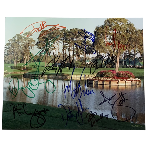 2010 Stars of Golf W/Rory, DJ - 13 Signed On TPC Sawgrass 17th Hole Photo JSA ALOA