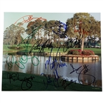2010 Stars of Golf W/Rory, DJ - 13 Signed On TPC Sawgrass 17th Hole Photo JSA ALOA