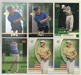 A Collection of Upper Deck Golf Trading Cards Featuring Justin Leonard and Colin Montgomerie with Two Authentic Autographs