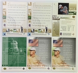 A Collection of Upper Deck Golf Trading Cards Featuring Justin Leonard and Colin Montgomerie with Two Authentic Autographs