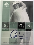A Collection of Upper Deck Golf Trading Cards Featuring Justin Leonard and Colin Montgomerie with Two Authentic Autographs