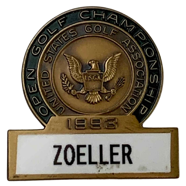Fuzzy Zoellers 1993 US Open Championship at Baltusrol Contestant Badge - Mazzeo Collection