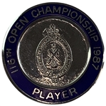 Fuzzy Zoellers 1987 Open Championship at Muirfield Contestant Badge - Mazzeo Collection