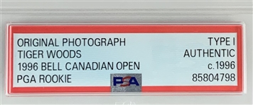 Tiger Woods 1996 Canadian Open Type I Original 8x10 PSA Authentic Photo - 2nd Pro Start