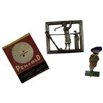 A Trio of Vintage Golf Memorabilia Including Penfold and Bromford Advertising Pieces