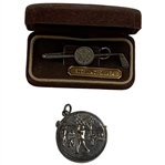 Two Sterling Silver Golf-Themed Accessories Including USGA Tie Bar & Match Safe