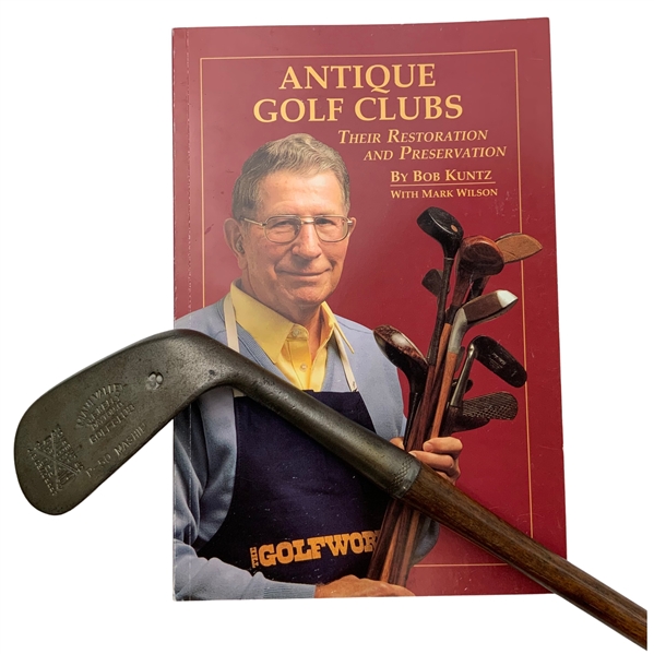 Bob Kuntz Signed 1990 Antique Golf Clubs The GolfWorks w/ a Kuntz Restored J.E. Kelly Mashie