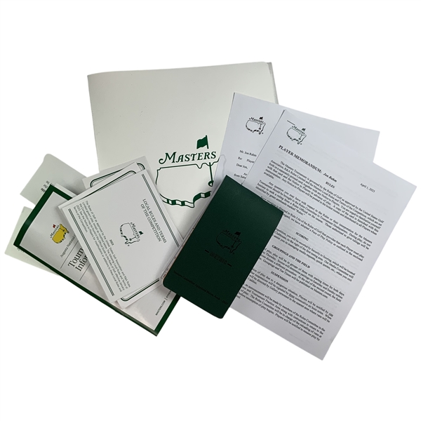 Champion Jon Rahms 2023 Masters Tournament Official Tournament Player Binder and Ephemera