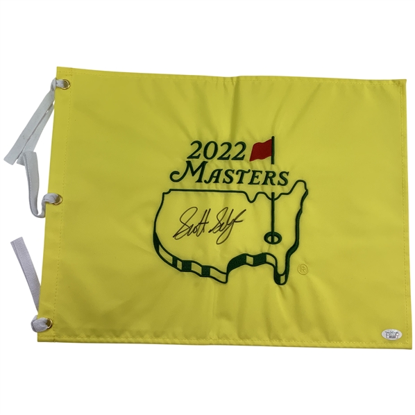 Scottie Scheffler Signed 2022 Masters Embroidered Flag JSA #ZZ61618