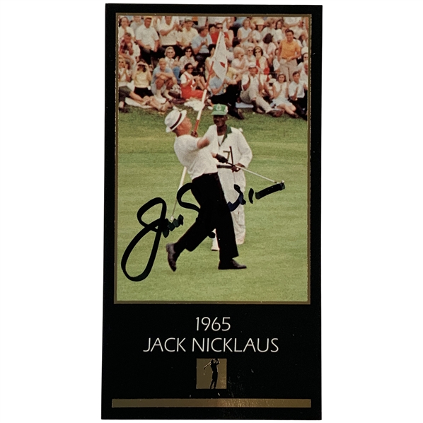 Jack Nicklaus Signed 1965 Masters Collection GSV Golf Card JSA ALOA