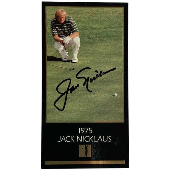 Jack Nicklaus Signed 1975 Masters Collection GSV Golf Card JSA ALOA