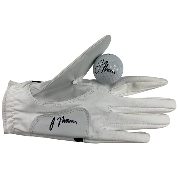 Justin Thomas Signed FootJoyGlove and Vice Pro (Used)Golf Ball JSA ALOA
