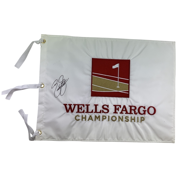 Rickie Fowler Signed Wells Fargo Championship Flag - First PGA Win JSA ALOA