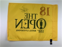 Brian Harmon Signed 2023 Open Championship At Royal Liverpool Flag JSA ALOA