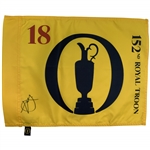 Xander Schauffele Signed 2024 The Open at Royal Troon Yellow Screen Flag JSA ALOA
