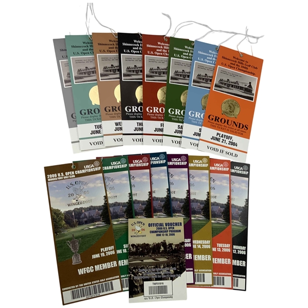 A Set of 104th and 106th U.S. Open Championship Tickets and Program Voucher