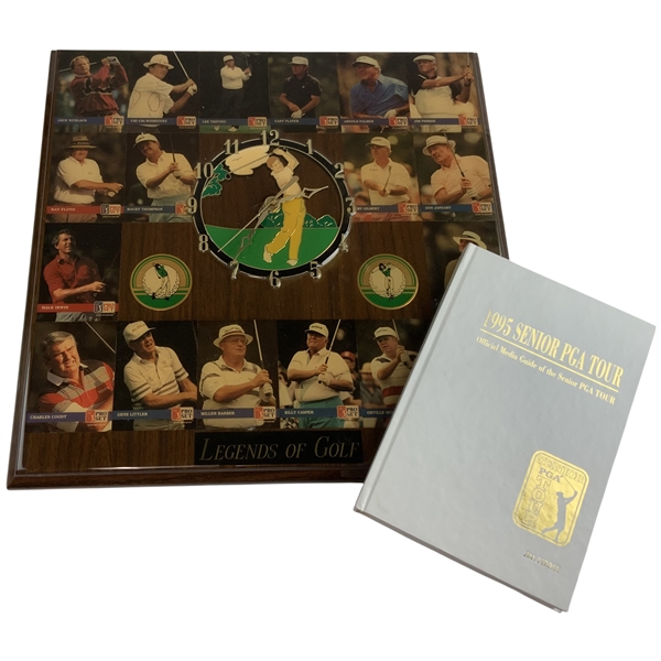 1995 Senior PGA Tour Media Guide & Legends of Golf Pro Set Cards Clock