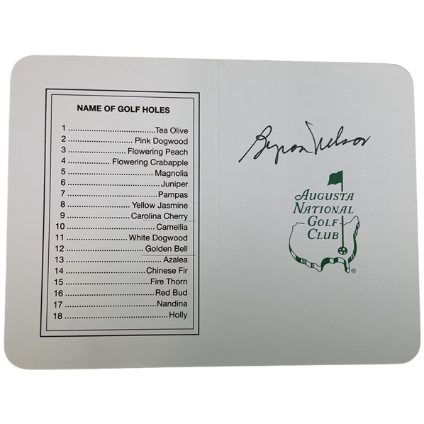 Byron Nelson Signed Augusta National Scorecard JSA ALOA