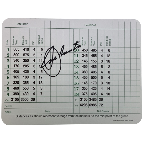 Seve Ballesteros Signed Augusta National Scorecard JSA ALOA 