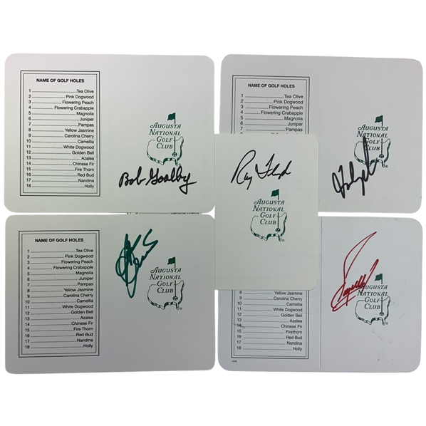 Zoeller, Crenshaw, Couples, Floyd & Goalby Signed Augusta National Scorecards JSA ALOA