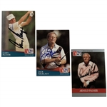 Arnold Palmer, Jack Nicklaus, and Gary Player Big 3 Signed 1990-1991 Pro Set Cards JSA ALOA