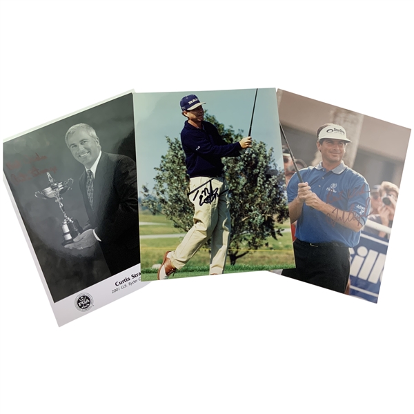 Curtis Strange, Tom Watson & Fred Couples Signed Photos JSA ALOA