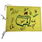 Seve Ballesteros, Jack Nicklaus, Tom Watson Highlight 12 Champ Signers  On Undated Masters Flag JSA ALOA