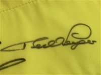 Seve Ballesteros, Jack Nicklaus, Tom Watson Highlight 12 Champ Signers  On Undated Masters Flag JSA ALOA