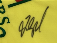 Seve Ballesteros, Jack Nicklaus, Tom Watson Highlight 12 Champ Signers  On Undated Masters Flag JSA ALOA