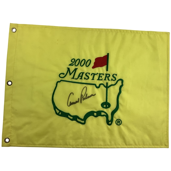 Arnold Palmer Signed 2000 Masters Tournament Embroidered Flag JSA ALOA