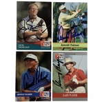 A Group of Signed Professional Golf Trading Cards Featuring Jack Nicklaus Arnold Palmer and Gary Player JSA ALOA