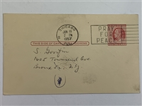 Jesse Owens Signed 1957 US Postal Card w/ '36 Olympics' Inscrip. JSA ALOA