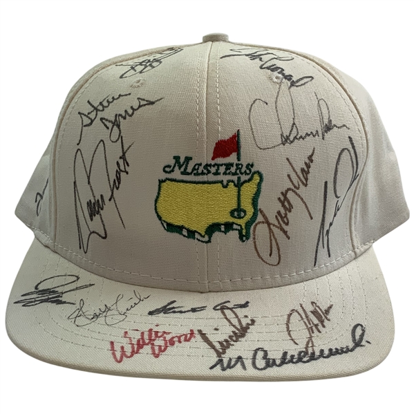 Masters Logo Hat Signed By Tiger Woods & Field Dating To 1997 Tournament JSA ALOA