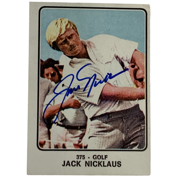 Jack Nicklaus Signed 1973-74 Panini Campioni Dello Sport Card #375 JSA ALOA