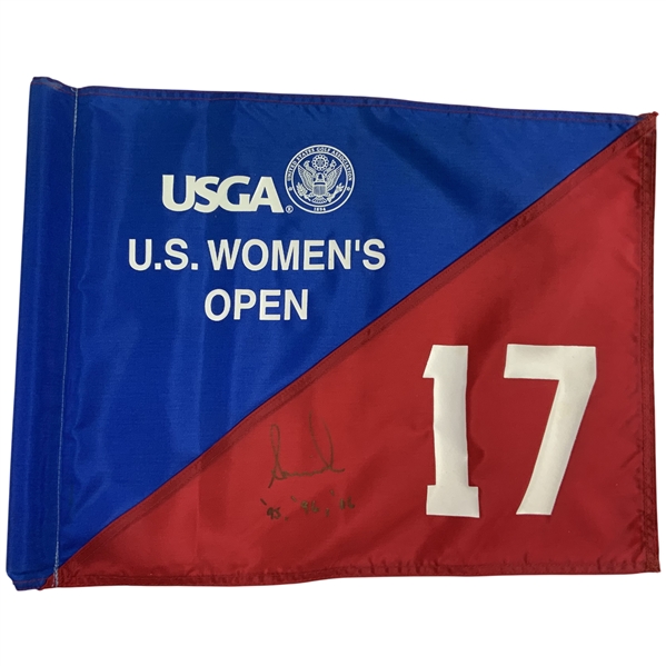 Annika Sorenstam Signed 2006 US Womens Open Tournament Flown No. 17 Flag w/ Years JSA ALOA