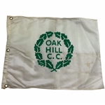 Vintage Oak Hill Country Club Green and White Course Flag