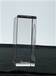 Baccarat Crystal Rectangular Golf Ball and Tee Paperweight