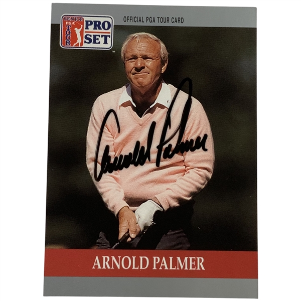 Arnold Palmer Signed 1990 Pro Set Senior PGA Tour Arnold Palmer Trading Card Number 80 JSA ALOA