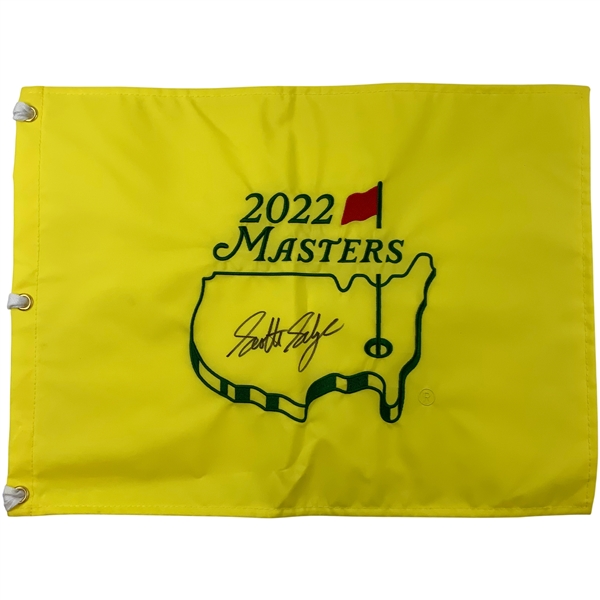 Scottie Scheffler Signed 2022 Masters Embroidered Flag JSA ALOA