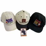 A Collection of Michael Jordan Golf Memorabilia Including Three Hats and One Trading Card