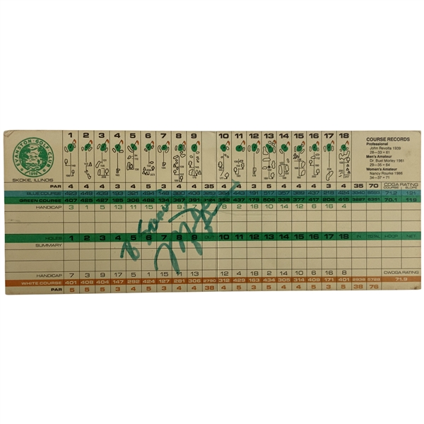 Michael Jordan Signed Evanston Golf Club Scorecard JSA ALOA