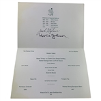 Jack Stephens and Hootie Johnson Signed 1998 Augusta National Golf Club Thanksgiving Menu JSA ALOA