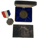 Mike Donalds 1975 NJCAA Medal, 1980 TPC Opening Day Medallion & Houston Open Money Holder