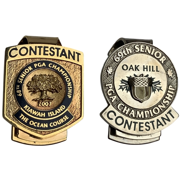 Mike Donalds 2007 & 2008 Senior PGA Championship Contestant Badges