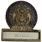 Mike Donalds 1975 US Amateur at CC of Virginia Contestant Badge - Fred Ridley Win