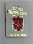 Mike Donald's 1985 PGA Championship at Cherry Hills Contestant Badge and Bag Tag