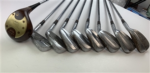 Mike Donald's 1990 US Open Runner-Up Tournament Used MacGregor Eye-O-Matic Tourney Driver & (8) Wilson Staff Irons