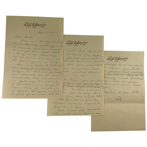 Babe Zaharias Signed 1952 Letter on Personal Stationary JSA ALOA
