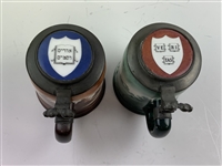 A Pair of Early 1900's O'Hara Dial Co. Collegiate Golf Theme Lidded Steins