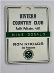 Mike Donald's 1983 PGA Championship at Riviera Contestant Badge & Bag Tag